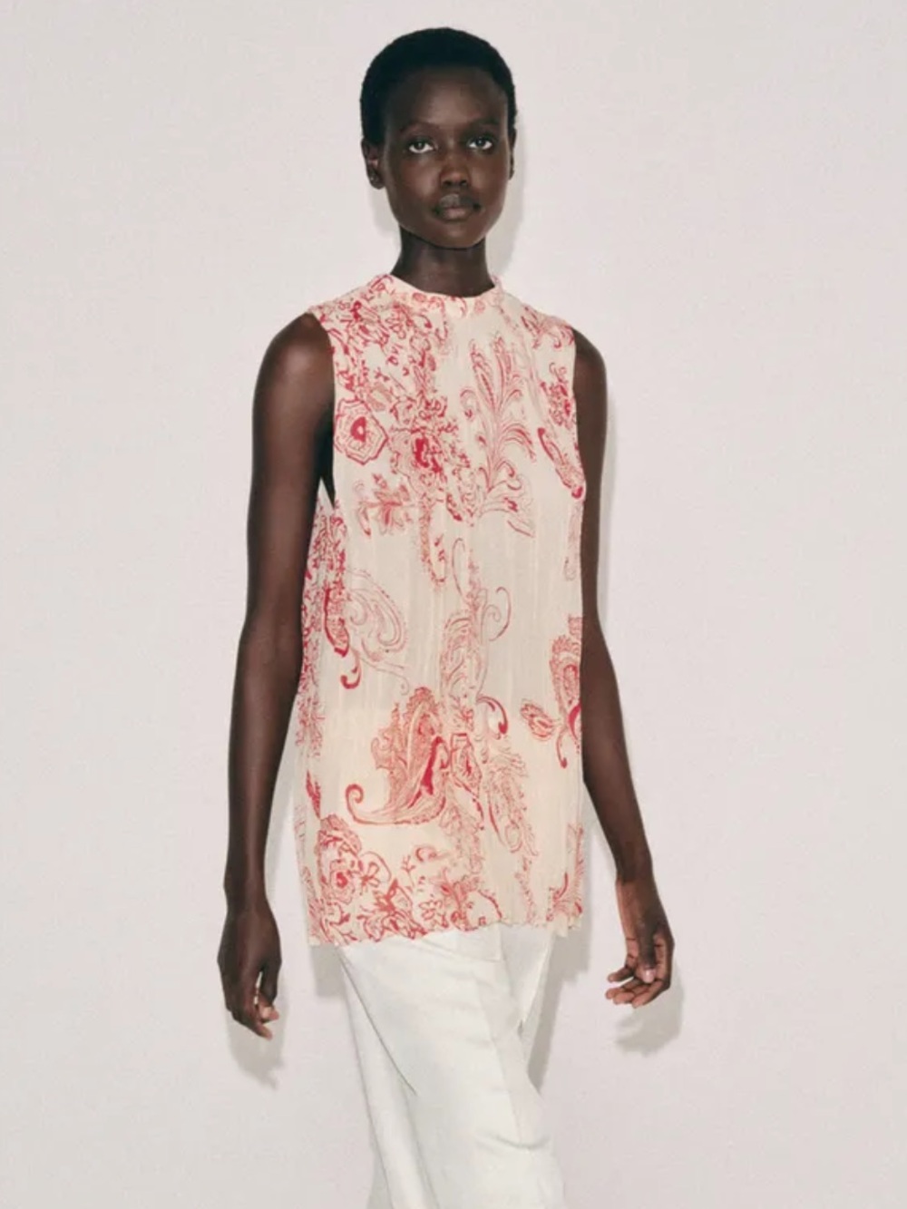 NWT Zara Woman ZW COLLECTION PRINTED TOP Size M Medium